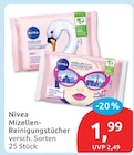 Mizellen-Reinigungstücher von Nivea für 1,99 € bei budni im Angebot Mizellen-Reinigungstücher von Nivea im aktuellen budni Prospekt