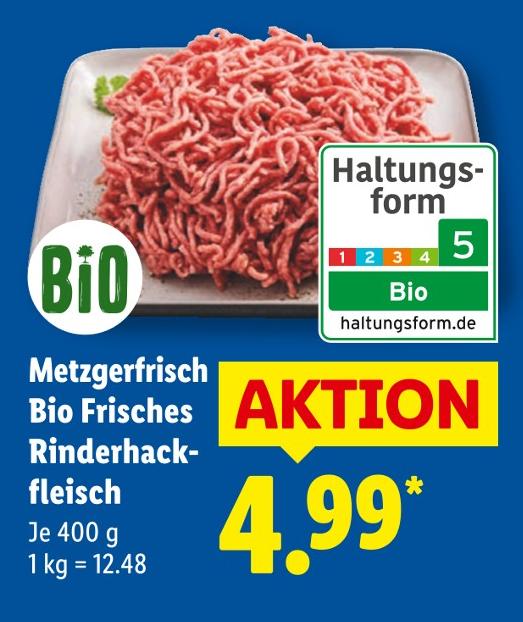 Metzgerfrisch Bio Frisches Rinderhackfleisch