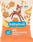 Frucht-Getreide-Riegel Happen Hafer & Pfirsich ab 1 Jahr von babylove im aktuellen dm-drogerie markt Prospekt für 0,75 €