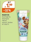 Duschgel & Shampoo im Müller Prospekt Duschgel & Shampoo von Mabyen im aktuellen Müller Prospekt für 1,99 €