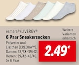 6 Paar Sneakersocken im Angebot bei Lidl in Schwabach 6 Paar Sneakersocken Angebote von esmara/LIVERGY bei Lidl Schwabach für 2,49 €