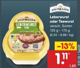 Aktuelles Leberwurst oder Teewurst Angebot bei Netto Marken-Discount in Bremerhaven ab 1,11 €
