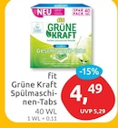 Grüne Kraft Spülmaschinen-Tabs von fit für 4,49 € bei budni im Angebot Grüne Kraft Spülmaschinen-Tabs von fit im aktuellen budni Prospekt