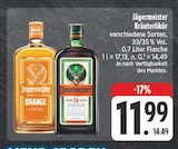 Kräuterlikör Orange Angebote von Jägermeister bei EDEKA Erlangen für 11,99 €