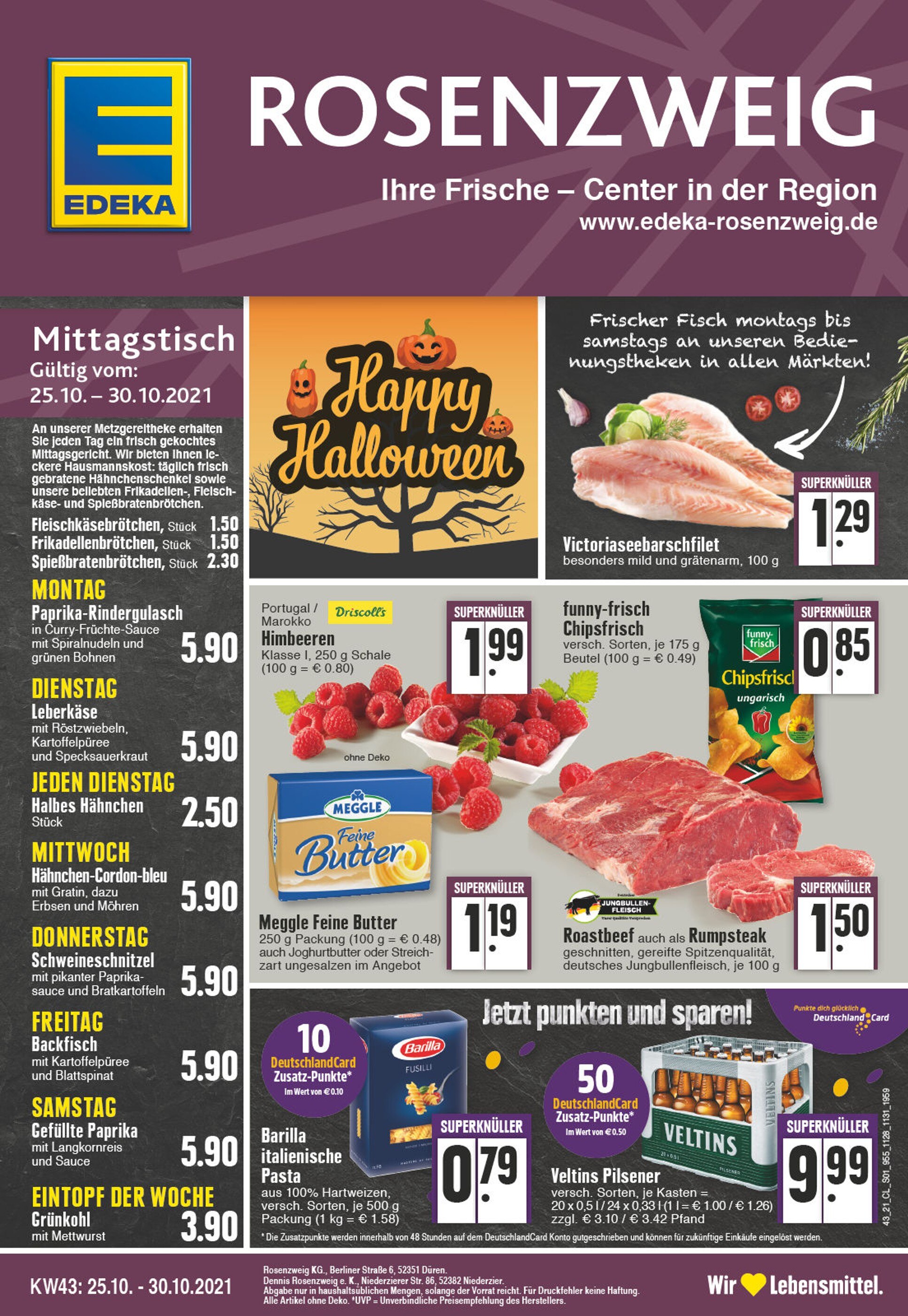 EDEKA Prospekt für Düren mit 24 Seiten EDEKA Prospekt für Düren: "Aktuelle Angebote", 24 Seiten, 25.10.2021 - 30.10.2021