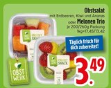 Obstsalat mit Erdbeeren, Kiwi und Ananas von Obstwerk im aktuellen EDEKA Prospekt für 3,49 €