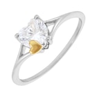 Bague en or jaune et argent rhodié oxyde de zirconium coeur à E.Leclerc dans Garches Bague en or jaune et argent rhodié oxyde de zirconium coeur à E.Leclerc dans Garches