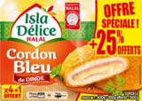 CORDON BLEU DE DINDE SURGELÉ HALAL ISLA DÉLICE - ISLA DELICE en promo chez Auchan Hypermarché CORDON BLEU DE DINDE SURGELÉ HALAL ISLA DÉLICE - ISLA DELICE dans le catalogue Auchan Hypermarché