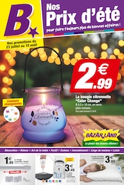 Catalogue Bazar & Déstockage de Bazarland à Adé, avec 8 pages Prospectus Bazar & Déstockage de Bazarland à Adé: "Nos Prix d'été", 8 pages, 23/07/2025 - 10/08/2025