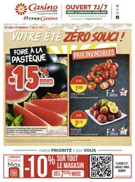 Catalogue Casino Supermarchés à Vaujours, avec 4 pages Prospectus Casino Supermarchés à Vaujours, "Votre été zéro souci !", 4 pages, 04/07/2022 - 17/07/2022