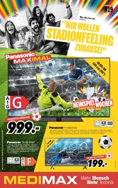 Panasonic Angebote im Prospekt "WIR WOLLEN STADIONFEELING ZUHAUSE!" von MEDIMAX auf Seite 1