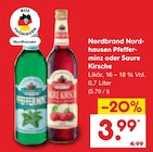 Pfefferminz oder Saure Kirsche Angebote von Nordbrand Nordhausen bei Netto Marken-Discount Halle für 3,99 €