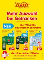 Netto Marken-Discount Prospekt "Mehr Auswahl
bei Getränken", 2 Seiten, für Wegberg, 17.02.2020 - 22.02.2020 Netto Marken-Discount Prospekt "Mehr Auswahl
bei Getränken", 2 Seiten, für Wegberg, 17.02.2020 - 22.02.2020