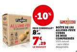 Boîte de 192 allume-feux cubes de bois compressés - Flamino dans le catalogue Super U