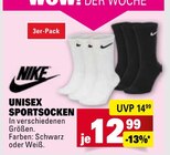 Unisex Sportsocken Angebote von Nike bei Marktkauf Ludwigsburg für 12,99 €