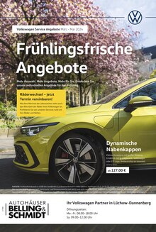 Aktueller Volkswagen Prospekt "Frühlingsfrische Angebote" Seite 1 von 1 Seite für Lüchow