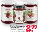 Feinste Himbeeren Konfitüre im Angebot bei E center in Ettlingen Feinste Himbeeren Konfitüre Angebote von D'arbo Naturrein bei E center Ettlingen für 2,99 €