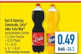 Limonade, Cola oder Cola Mix im Angebot bei diska in Frankenberg Limonade, Cola oder Cola Mix Angebote von Gut & Günstig bei diska Frankenberg für 0,49 €