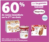 Promo 60% de remise immédiate sur le 2ème au choix sur la gamme des glaces Häagen-Dazs à  dans le catalogue Auchan Supermarché à Argenteuil