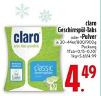 Geschirrspül-Tabs oder -Pulver von claro im aktuellen EDEKA Prospekt für 4,49 €