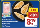 Haehnchenbrustfilet im ALDI SÜD Prospekt Hähnchenbrustfilet-Teilstücke von MEINE METZGEREI im aktuellen ALDI SÜD Prospekt für 8,19 €