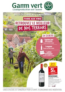 Prospectus Gamm vert de la semaine "Foire aux vins" avec 1 pages, valide du 16/10/2024 au 11/11/2024 pour Contres et alentours