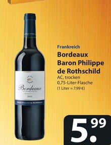 Frankreich Bordeaux Baron Philippe de Rothschild bei famila Nordost in Bremen Frankreich Bordeaux Baron Philippe de Rothschild im Angebot bei famila Nordost Bremen für 5,99 €