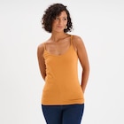 La Halle Langueux - Promo Débardeur bretelles fines réglables jaune moutarde femme Promo Débardeur bretelles fines réglables jaune moutarde femme à 3,99 € dans le catalogue La Halle à Langueux