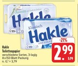 Toilettenpapier im Angebot bei EDEKA in Leipzig Toilettenpapier Angebote von Hakle bei EDEKA Leipzig für 2,99 €