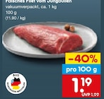 Aktuelle Rindfleisch Angebote bei Netto Marken-Discount in Wuppertal Aktuelles Falsches Filet vom Jungbullen Angebot bei Netto Marken-Discount in Wuppertal ab 1,19 €