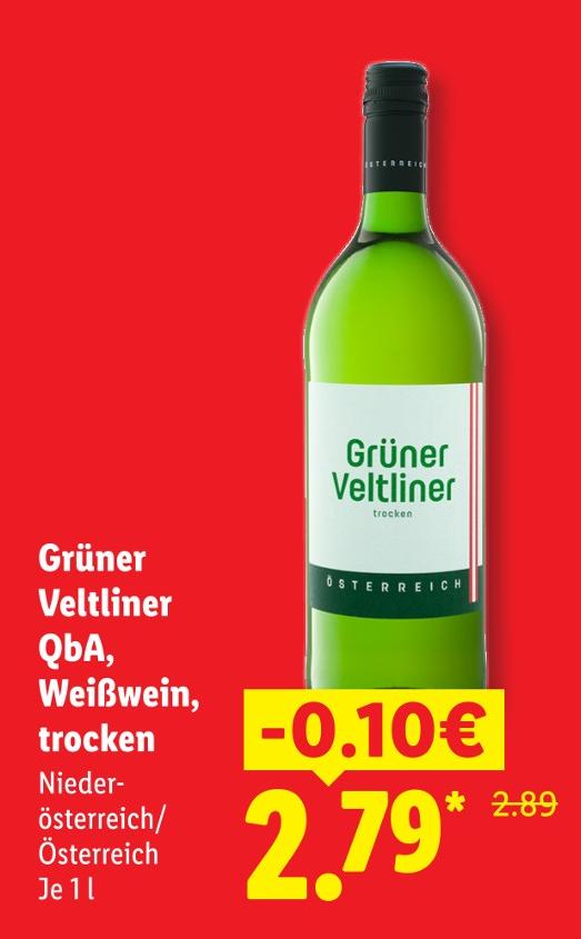 Grüner Veltliner QbA, Weißwein, trocken