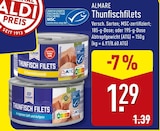 Thunfischfilets im Angebot bei ALDI Nord in Stralsund Thunfischfilets Angebote von ALMARE bei ALDI Nord Stralsund für 1,29 €
