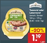 Teewurst oder Leberwurst im Angebot bei Netto Marken-Discount in Hannover Teewurst oder Leberwurst Angebote bei Netto Marken-Discount Hannover für 1,19 €