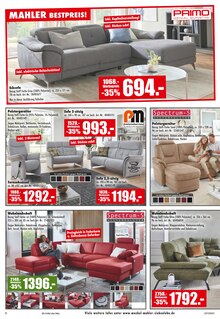 Couch im Möbel Mahler Siebenlehn Prospekt "FESTLICH WOHNEN - STILVOLL SPAREN" mit 16 Seiten (Leipzig)