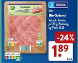 Bio-Salami im Angebot bei ALDI SÜD in München Bio-Salami Angebote von Bio bei ALDI SÜD München für 1,89 €