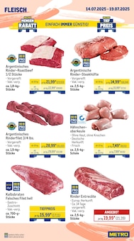 Rindfleisch im aktuellen METRO Prospekt (Bochum) Rindfleisch im METRO Prospekt "Wochenangebote + Metro Markets" mit 28 Seiten (Bochum)