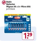 Mignon AA oder Micro AAA Angebote von Rubin bei Rossmann Pirna für 1,29 €