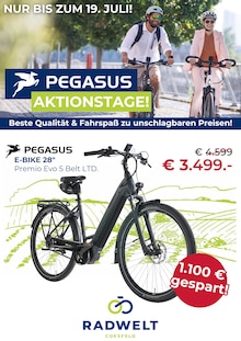 Radwelt Coesfeld Prospekt PEGASUS AKTIONSTAGE! mit 1 Seite