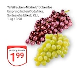 Tafeltrauben-Mix hell/rot kernlos im Angebot bei GLOBUS in Leipzig Tafeltrauben-Mix hell/rot kernlos Angebote bei GLOBUS Leipzig für 1,99 €