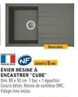 Évier résine à encastrer "cube" en promo chez Brico Cash Avignon