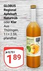 Aktuelles Regional Apfelsaft Naturtrüb Angebot bei GLOBUS in Halle (Saale) ab 1,89 €