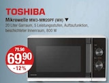 Mikrowelle MW3-MM20PF (WH) von TOSHIBA für 69,90 € bei V-Markt im Angebot Mikrowelle MW3-MM20PF (WH) von TOSHIBA im aktuellen V-Markt Prospekt