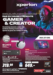 MediaMarkt Saturn Prospekt für Berlin mit 8 Seiten MediaMarkt Saturn Prospekt für Berlin: "DAS ZUHAUSE FÜR ECHTE GAMER & CREATOR", 8 Seiten, 27.08.2025 - 02.09.2025