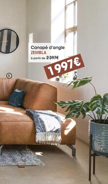 H&H Cabestany - Canapé d'angle Zembla Promo Canapé d'angle Zembla dans le catalogue H&H "Promos" à Cabestany