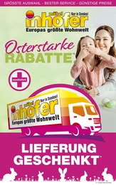 Möbel Inhofer Prospekt für Zwiefalten: "Osterstarke Rabatte", 10 Seiten, 21.03.2024 - 06.04.2024