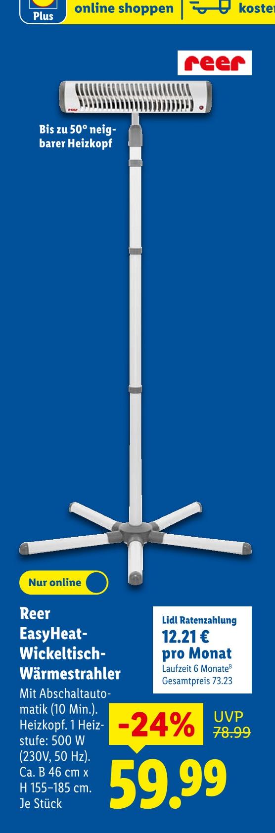 Reer EasyHeat-Wickeltisch-Wärmstrahler