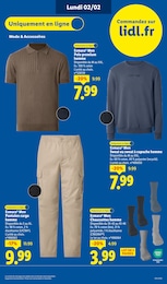 Prix et réduction Pantalon Homme dans le prospectus Lidl en cours Offre Pantalon Homme dans le catalogue Lidl du moment à la page 71