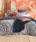 Parure de lit Mumbai terracotta, beige ou navy - Tex Home dans le catalogue Carrefour