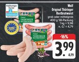 Original Thüringer Rostbratwurst im Angebot bei EDEKA in Freiberg Original Thüringer Rostbratwurst Angebote von Wolf bei EDEKA Freiberg für 3,99 €