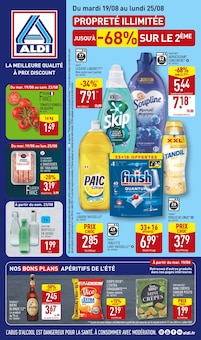 Prospectus Aldi en cours, "PROPRETÉ ILLIMITÉE JUSQU'À -68% SUR LE 2ème", page 1 sur 40